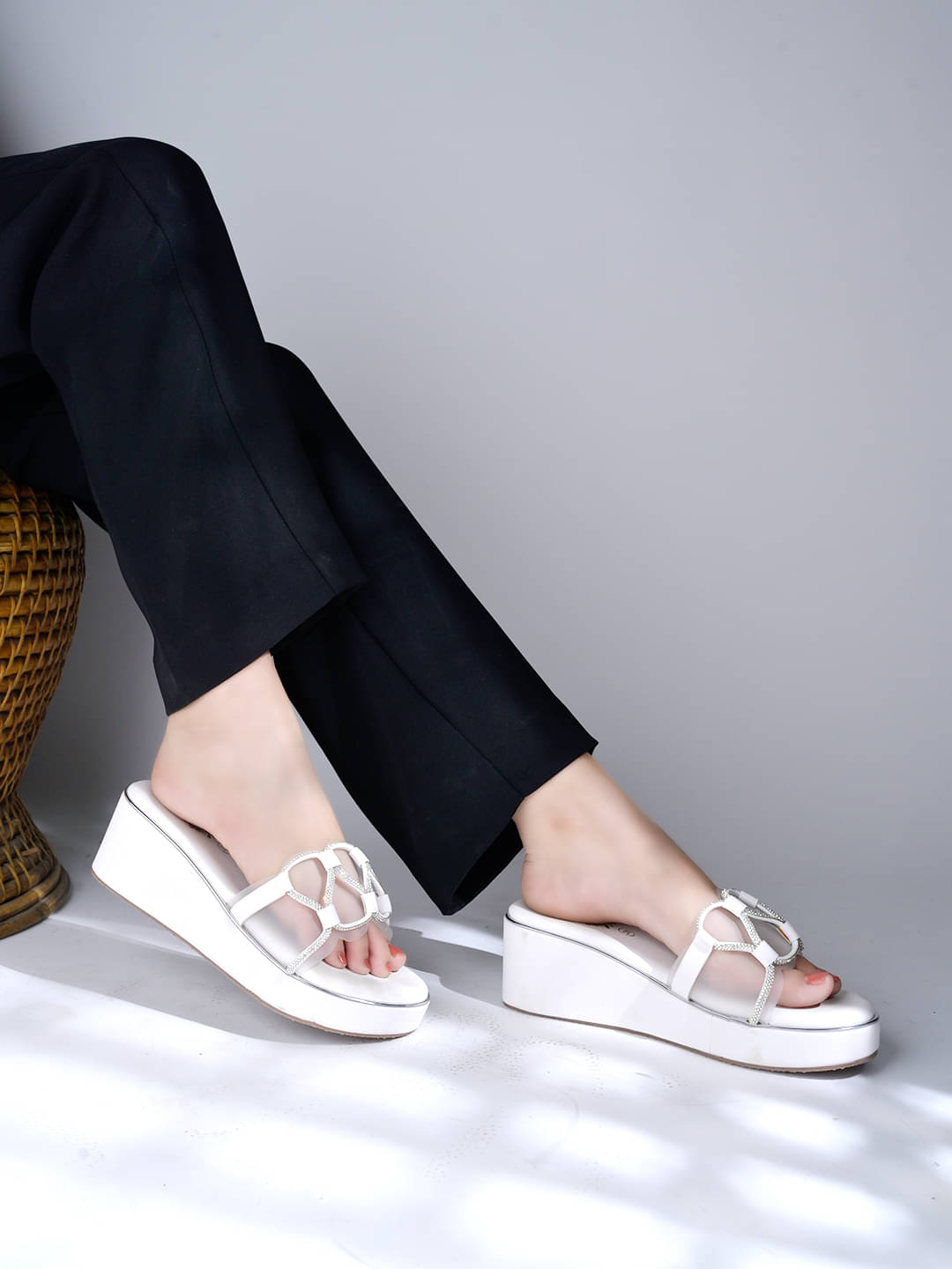     			Stylestry White Women's Sandal Heels