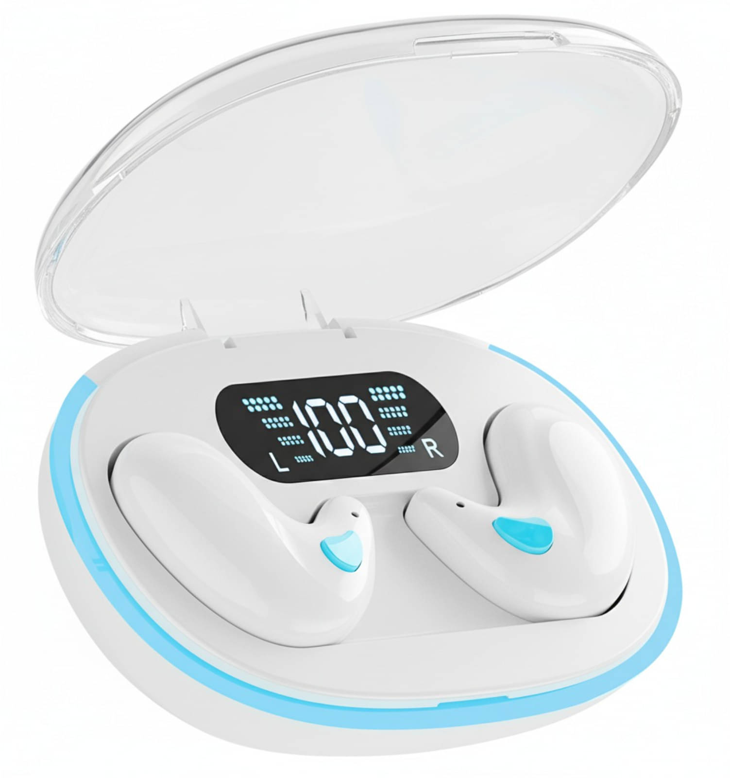     			VEHOP S55 OWS Bluetooth Open Ear Wireless Sleeping Earbuds, BT5.4 Headphones, Button Control & Type-C Fast Charging, ENC Call Noise Reduction, Ideal for Sleeping, Meditation and Entertainment.