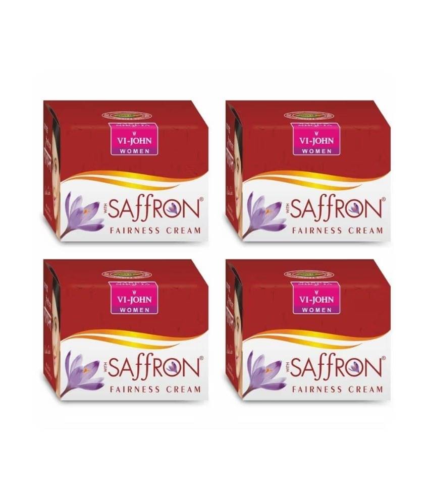 VI-JOHN Saffron Advance Skin Fairness & Brightening Enriched With Vitamin E 50g - Pack of 4     			VI-JOHN Saffron Advance Skin Fairness & Brightening Enriched With Vitamin E 50g - Pack of 4