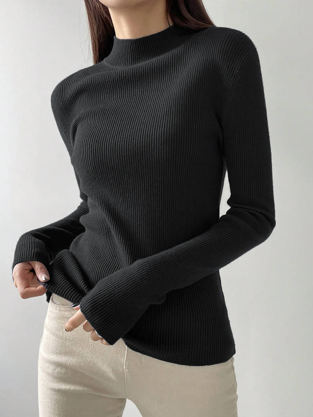 VIOUR Women Polyester High Neck Sweatshirt For ( Black ) VIOUR Women Polyester High Neck Sweatshirt For ( Black )