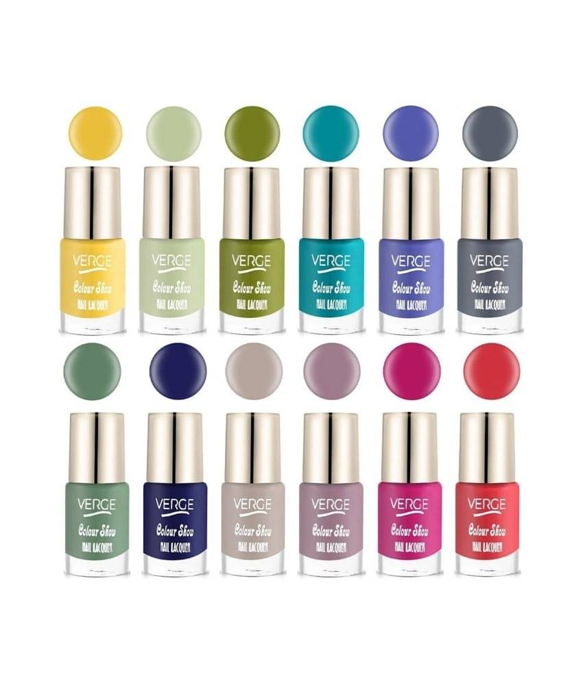 Verge One Stroke Finish Long Lasting Chip Resistant Nail Polish (Pack of 12) Verge One Stroke Finish Long Lasting Chip Resistant Nail Polish (Pack of 12)