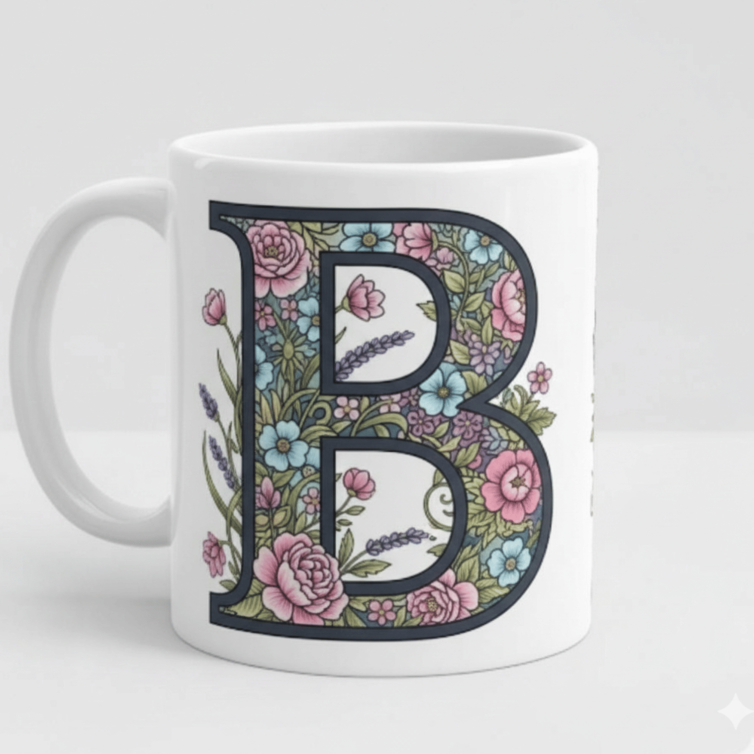 maddock corp Alphabet Printed B Floral Ceramic Coffee Mug 350 mL ( Pack of 1 ) maddock corp Alphabet Printed B Floral Ceramic Coffee Mug 350 mL ( Pack of 1 )