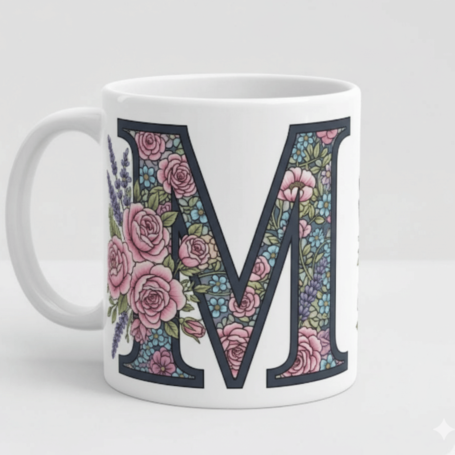 maddock corp Alphabet Printed M Floral Ceramic Coffee Mug 350 mL ( Pack of 1 ) maddock corp Alphabet Printed M Floral Ceramic Coffee Mug 350 mL ( Pack of 1 )