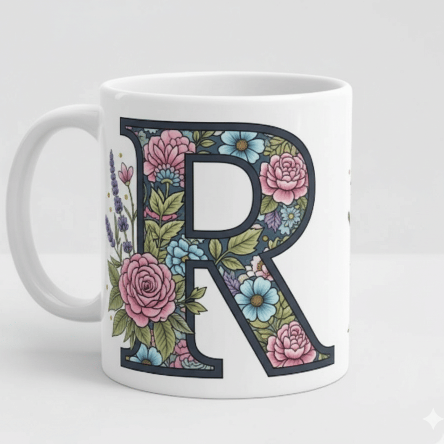 maddock corp Alphabet Printed R Floral Ceramic Coffee Mug 350 mL ( Pack of 1 ) maddock corp Alphabet Printed R Floral Ceramic Coffee Mug 350 mL ( Pack of 1 )