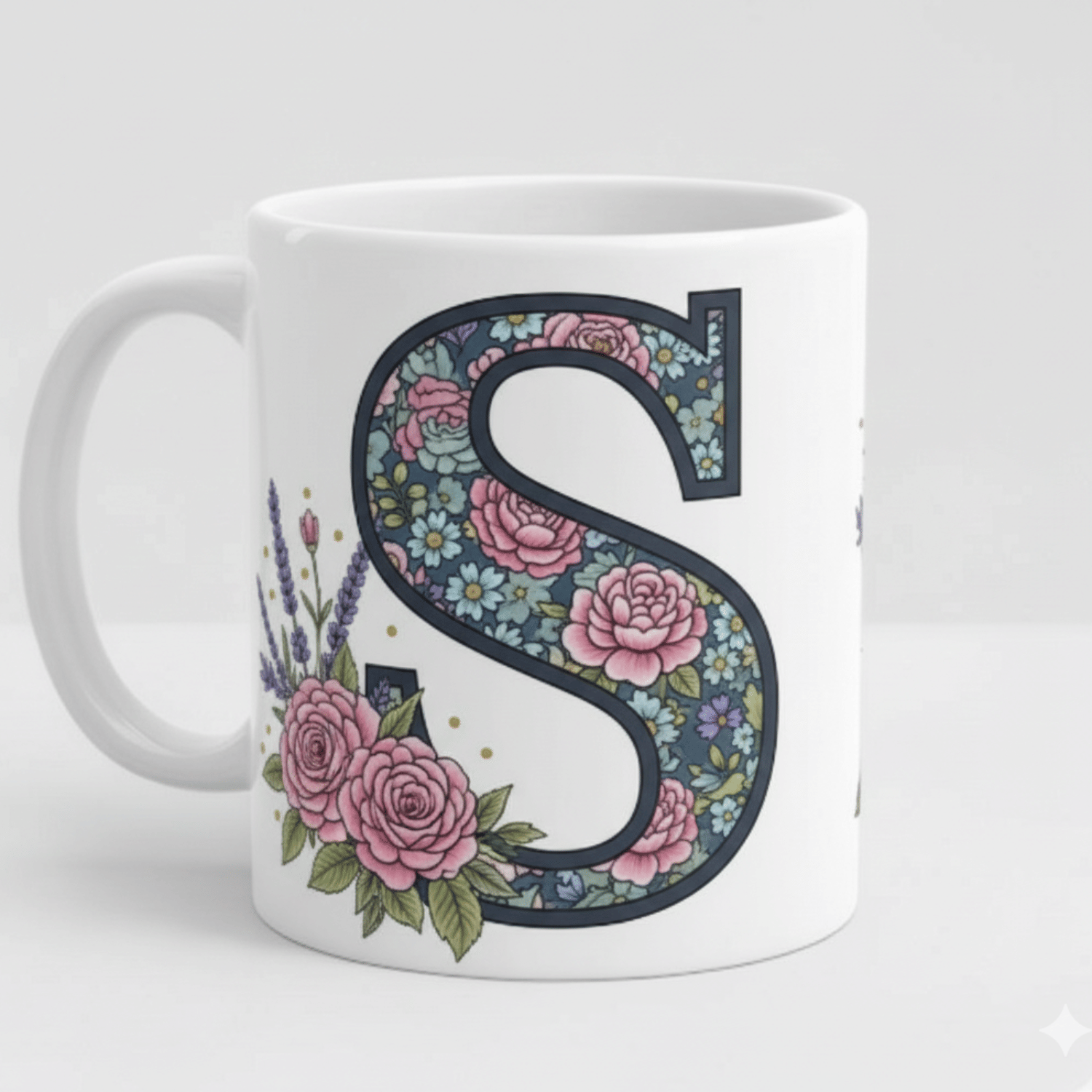 maddock corp Alphabet Printed S Floral Ceramic Coffee Mug 350 mL ( Pack of 1 ) maddock corp Alphabet Printed S Floral Ceramic Coffee Mug 350 mL ( Pack of 1 )