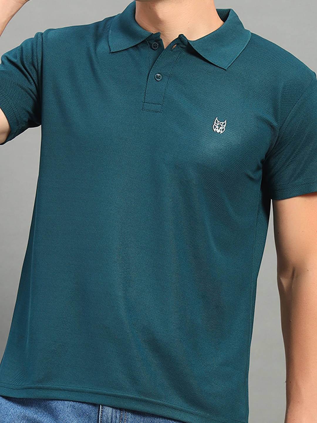     			stelvin Men Cotton Blend Regular Fit Solid Polo T Shirt ( Dark Green )