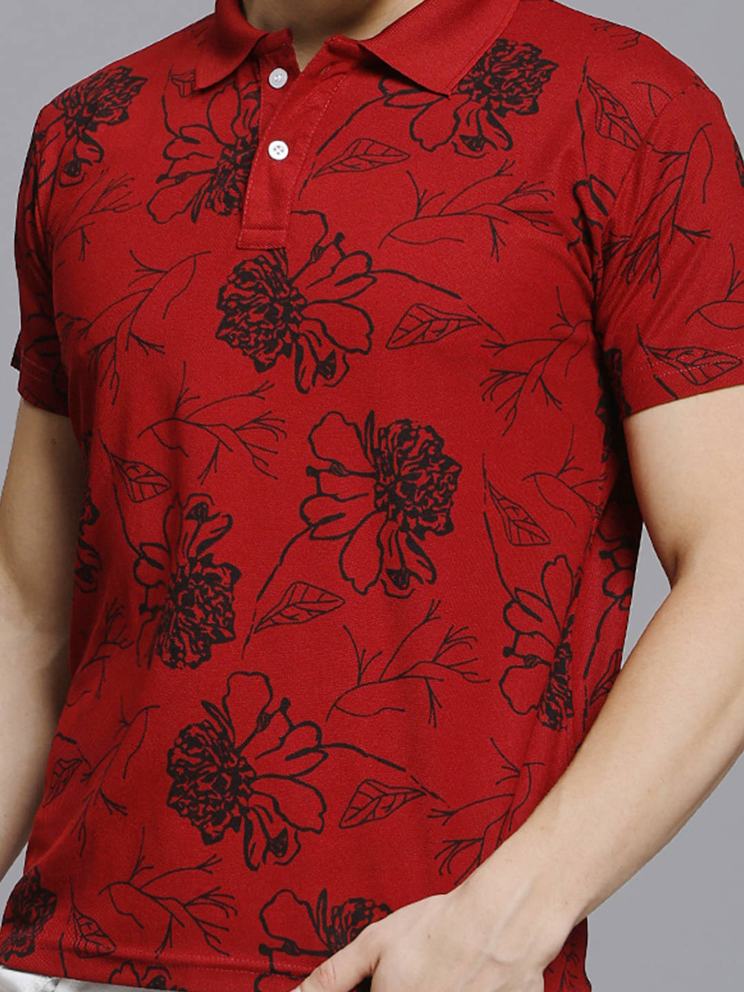     			stelvin Men Cotton Blend Regular Fit Printed Polo T Shirt ( Maroon )