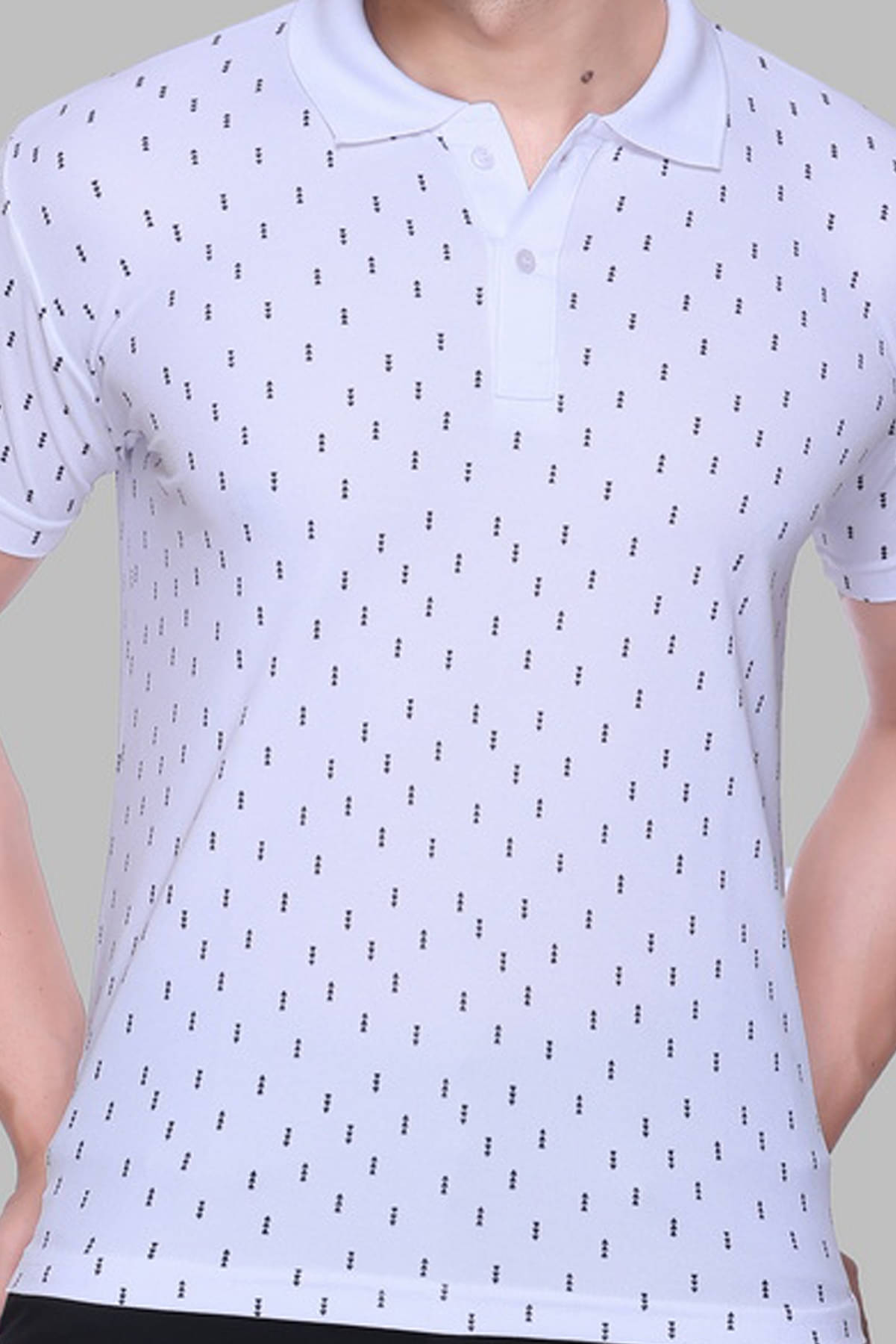 stelvin Men Cotton Blend Regular Fit Printed Polo T Shirt ( White ) stelvin Men Cotton Blend Regular Fit Printed Polo T Shirt ( White )