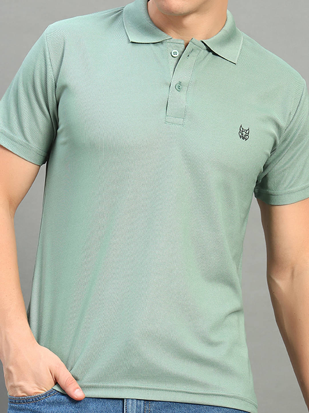     			stelvin Men Cotton Blend Regular Fit Solid Polo T Shirt ( Sea Green )
