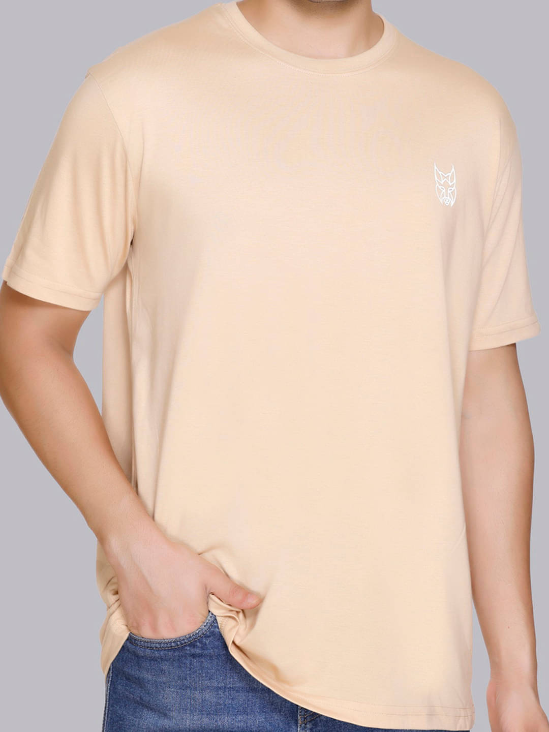 stelvin Men Cotton Blend Regular Fit Printed T-Shirt ( Beige ) stelvin Men Cotton Blend Regular Fit Printed T-Shirt ( Beige )