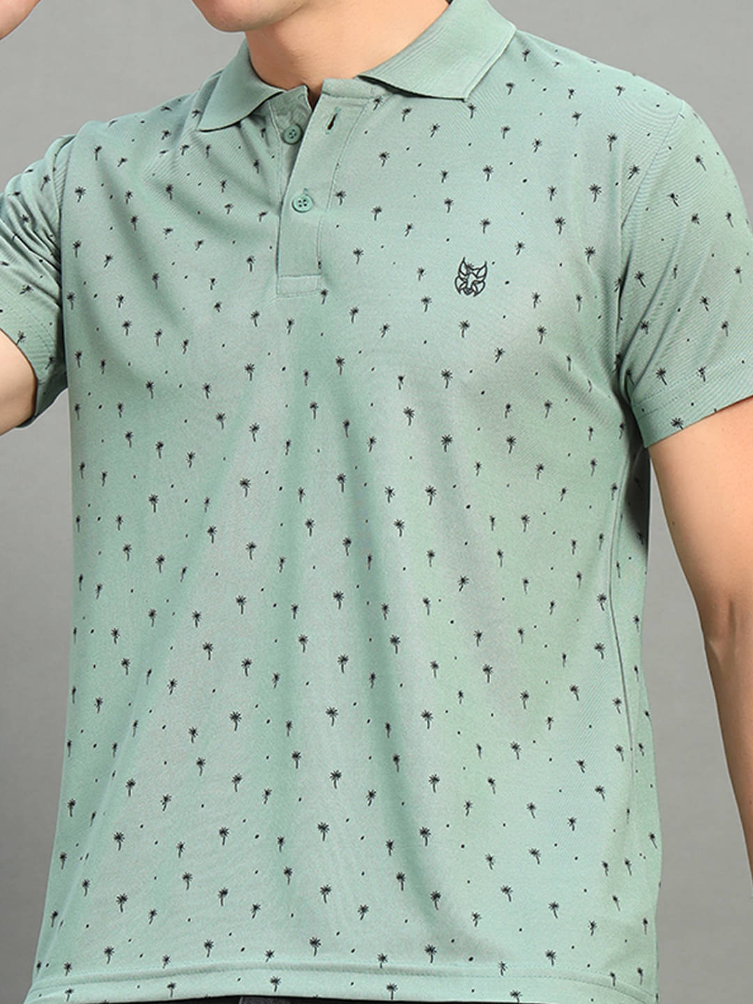     			stelvin Men Cotton Blend Regular Fit Printed Polo T Shirt ( Sea Green )