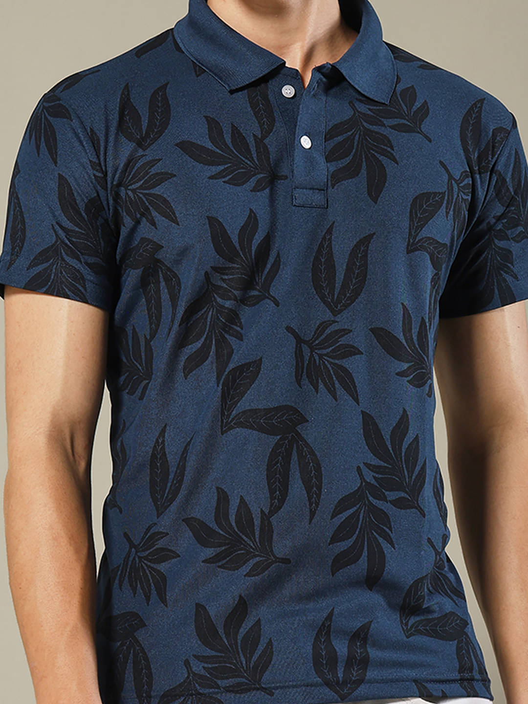     			stelvin Men Cotton Blend Regular Fit Printed Polo T Shirt ( Navy Blue )