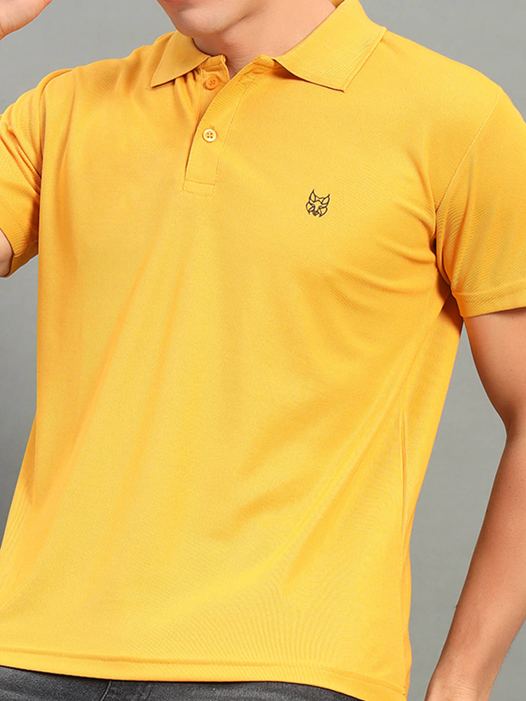 stelvin Men Cotton Blend Regular Fit Solid Polo T Shirt ( Mustard ) stelvin Men Cotton Blend Regular Fit Solid Polo T Shirt ( Mustard )