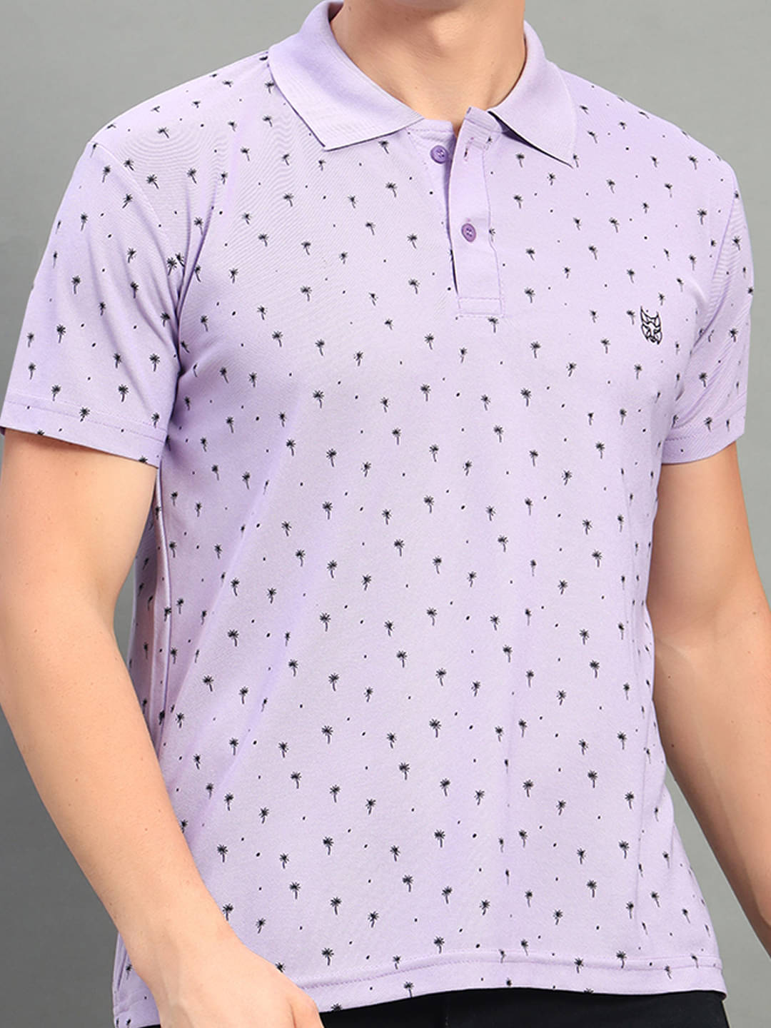 stelvin Men Cotton Blend Regular Fit Printed Polo T Shirt ( Lavender ) stelvin Men Cotton Blend Regular Fit Printed Polo T Shirt ( Lavender )