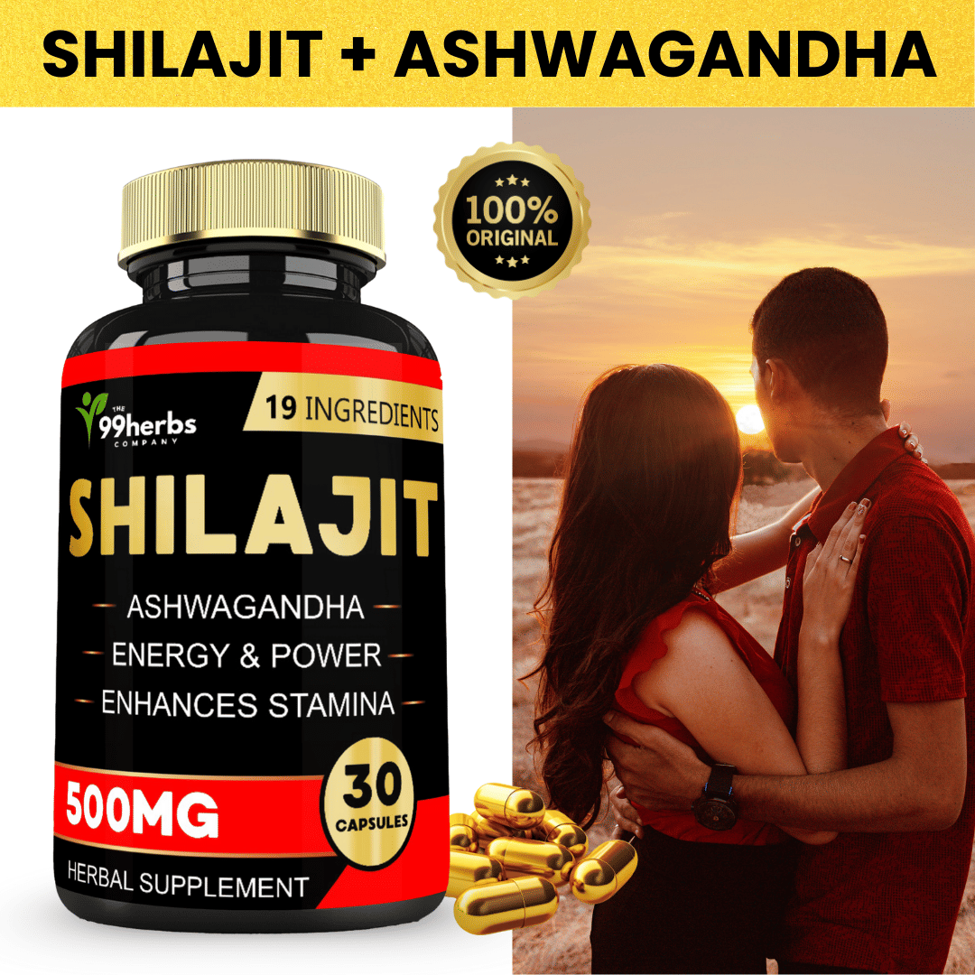 99Herbs Shilajit 19 Ingredients Capsules – 30 Caps 500mg for Energy, Strength & Immunity Support 99Herbs Shilajit 19 Ingredients Capsules – 30 Caps 500mg for Energy, Strength & Immunity Support