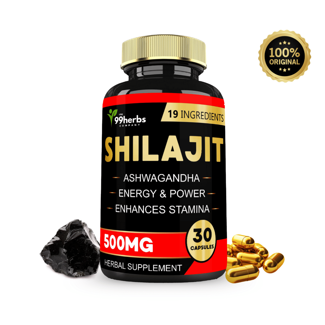 99Herbs Shilajit with 19 Natural Ingredients – 30 Capsules for Strength, Stamina & Energy 99Herbs Shilajit with 19 Natural Ingredients – 30 Capsules for Strength, Stamina & Energy