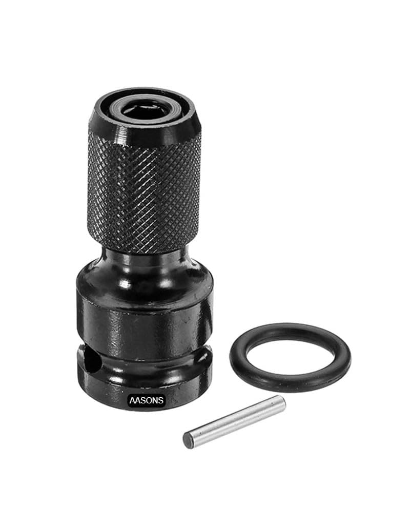     			AASONS 1/2-Inch Square Drive to 1/4-Inch Hex Female Socket Adapter Quick Release Chuck Converter, Drill Chuck Adapter for Impact and Ratchet Wrenches (with Ring & Rod)