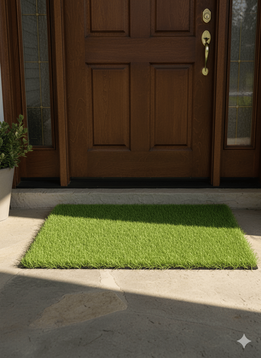     			ANTIOQ Green Coir Rectangular Floor Mat ( Pack of 1 )