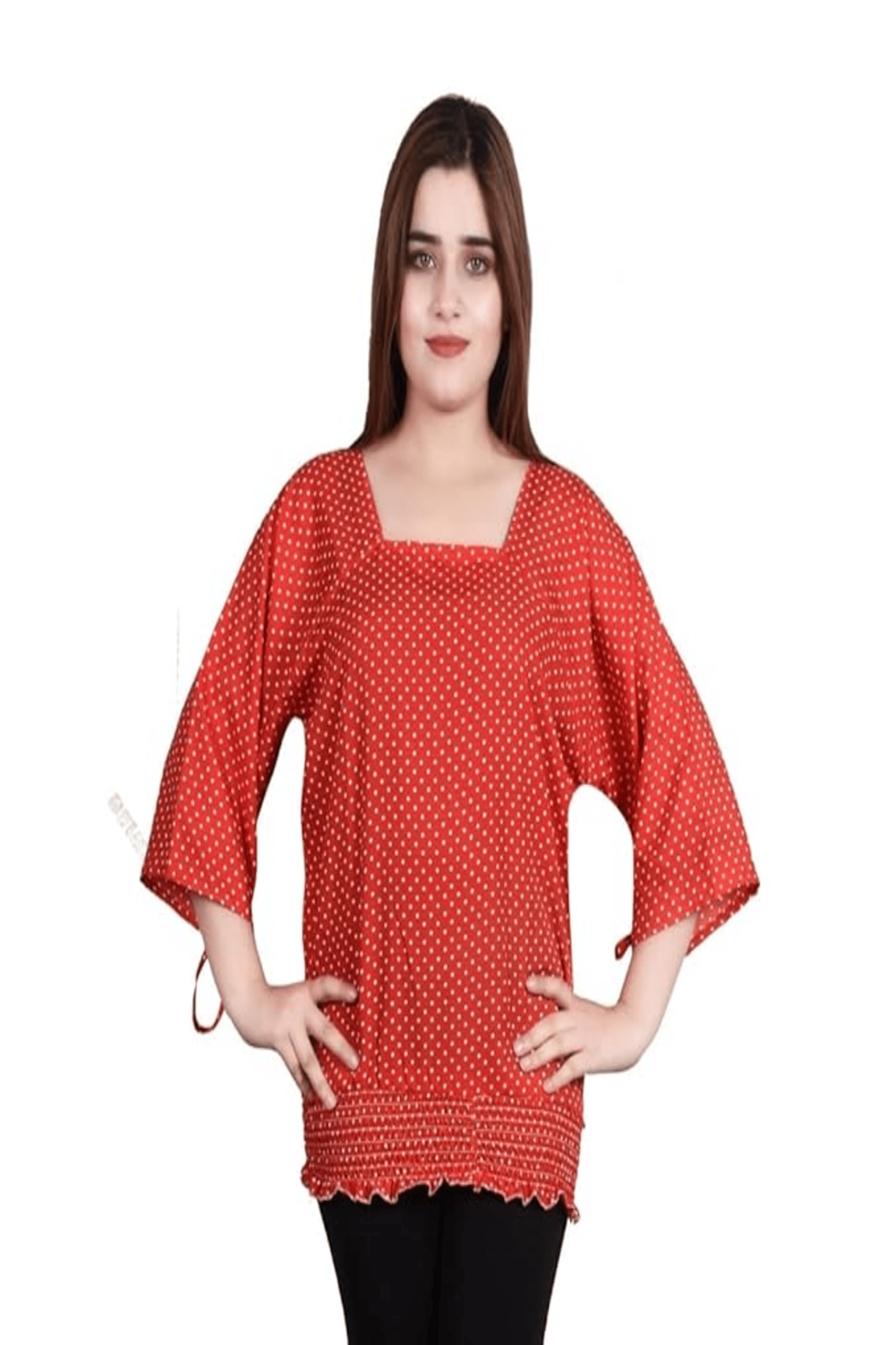     			ATIMUNA Women's Polyester Regular Top ( Red )