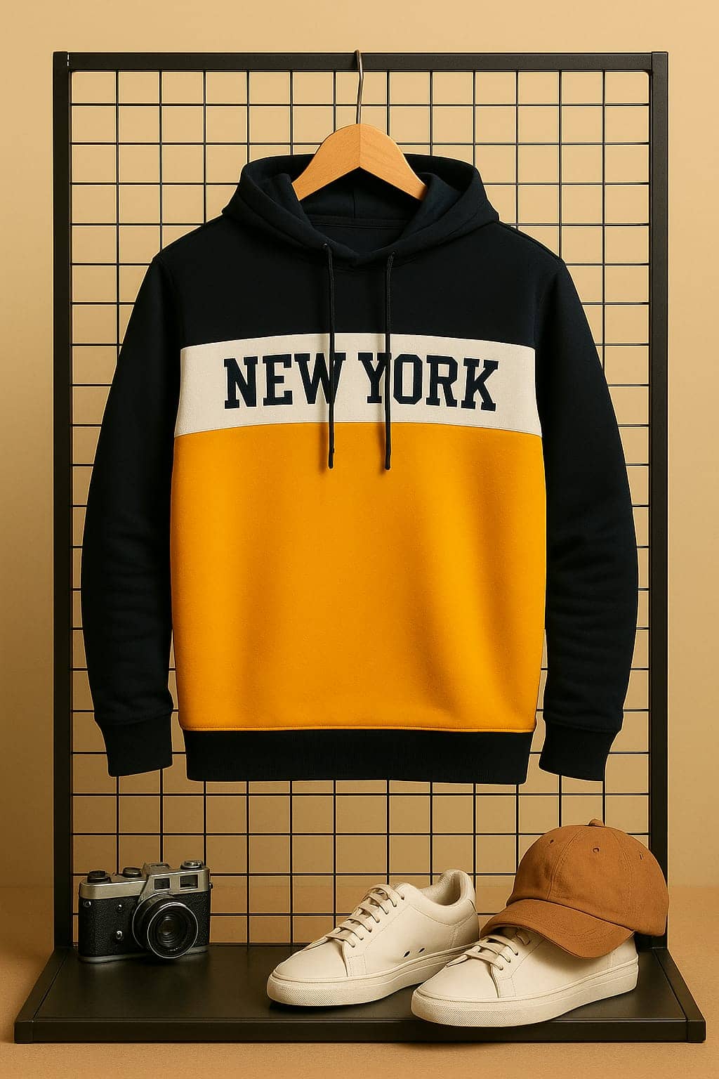 AUSTIVO Fleece Hooded Men's Sweatshirt - Yellow ( Pack of 1 )