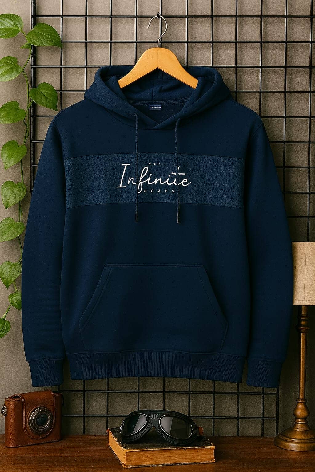AUSTIVO Fleece Hooded Men's Sweatshirt - Navy ( Pack of 1 )