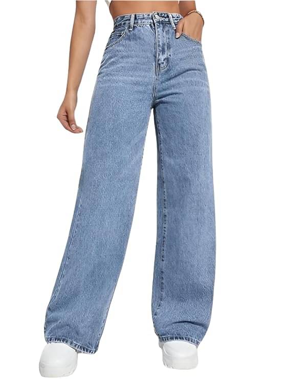     			AngelFab Women's Regular Fit High-Rise Jeans ( Light Blue )