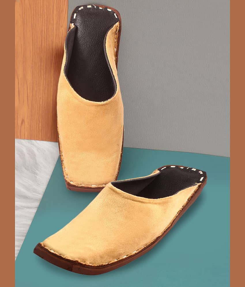 Anjaneya Creations Beige Men's Mule - Ethnic Shoes | Buy online on ZillyBuy