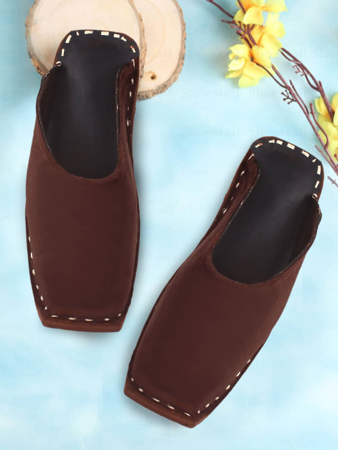     			Anjaneya Creations Brown Men's Mule