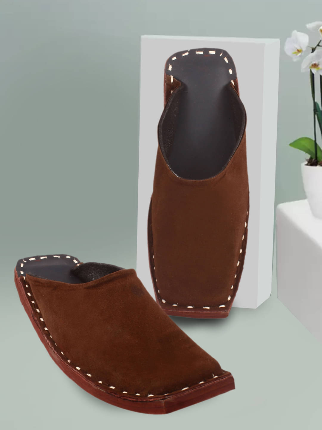     			Anjaneya Creations Brown Men's Mule