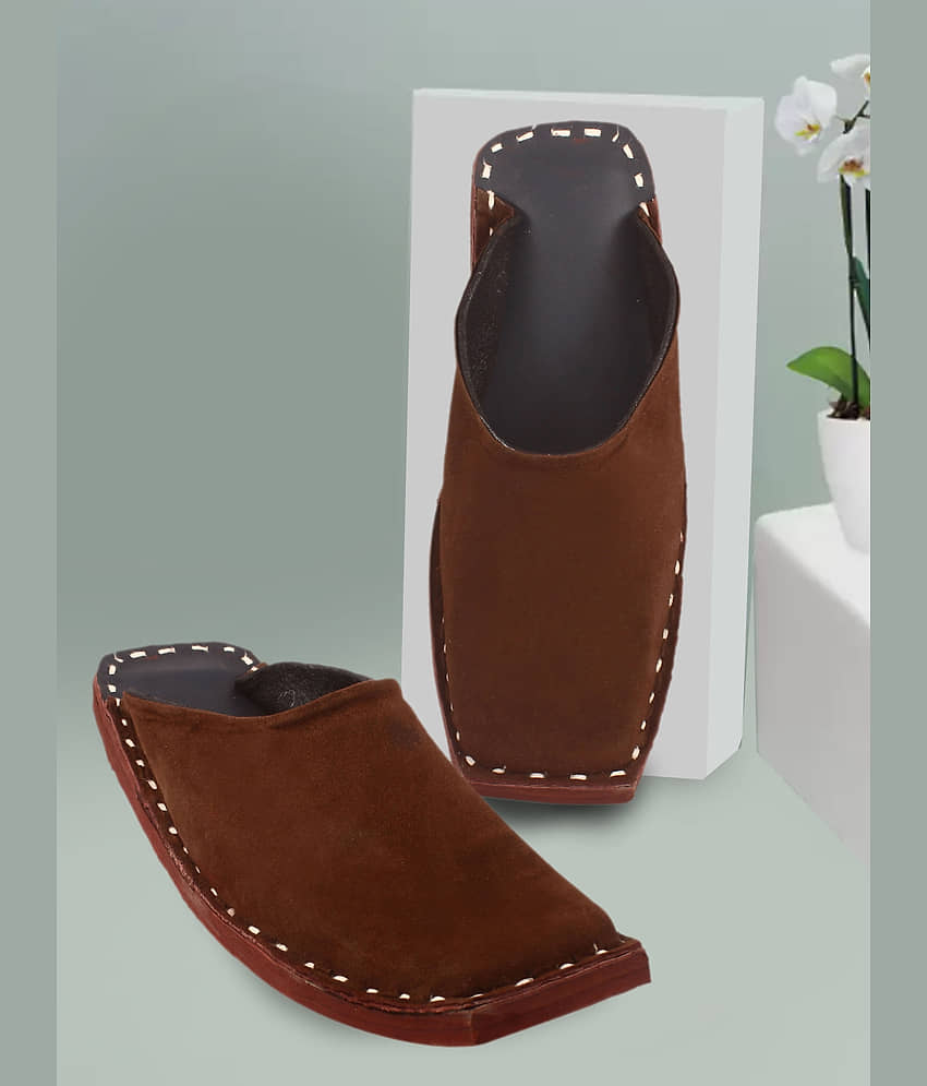 Anjaneya Creations Brown Men's Mule - Ethnic Shoes | Buy online on ZillyBuy