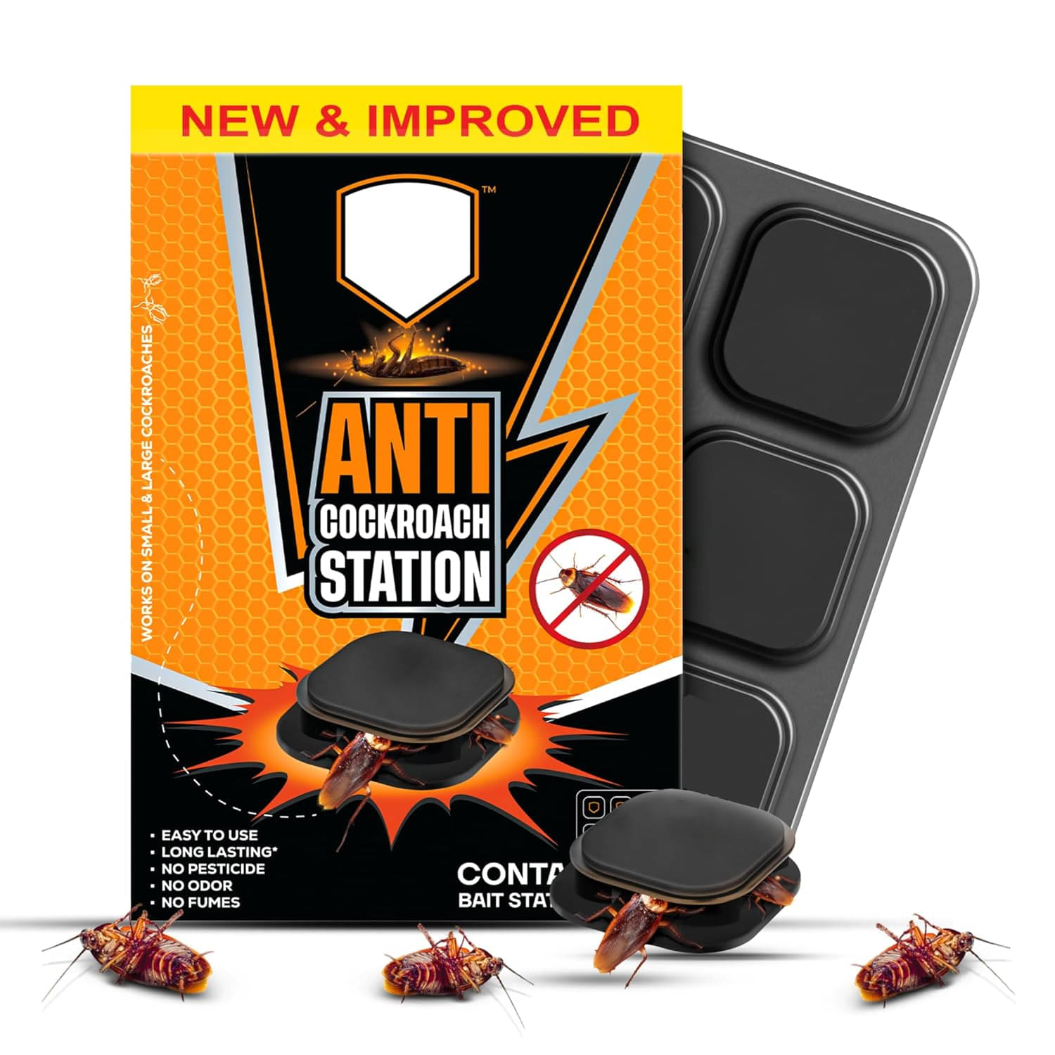    			Anti-Cockroach Bait Stations | Long-Lasting Roach Repellent for Home, Kitchen & Restaurants | Gel & Spray Alternative (6 Pack)