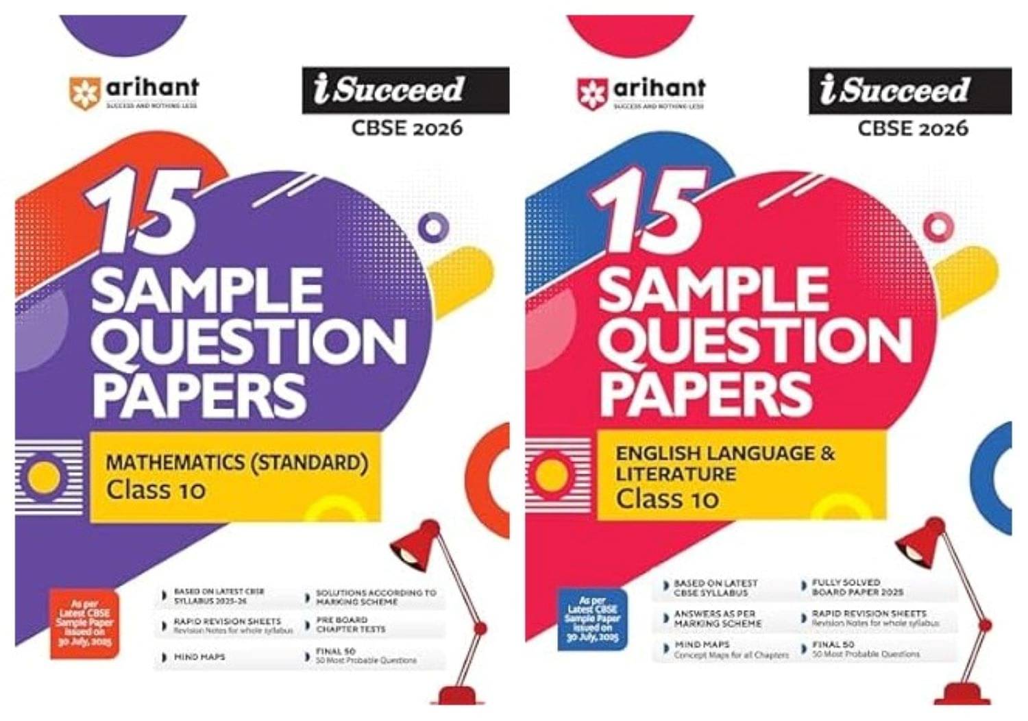 Arihant I Succeed CBSE Sample Question Papers Class 10 Mathematics Standard & English Language & Literature Exam 2026 | 15 Solved & Practice Papers Arihant I Succeed CBSE Sample Question Papers Class 10 Mathematics Standard & English Language & Literature Exam 2026 | 15 Solved & Practice Papers