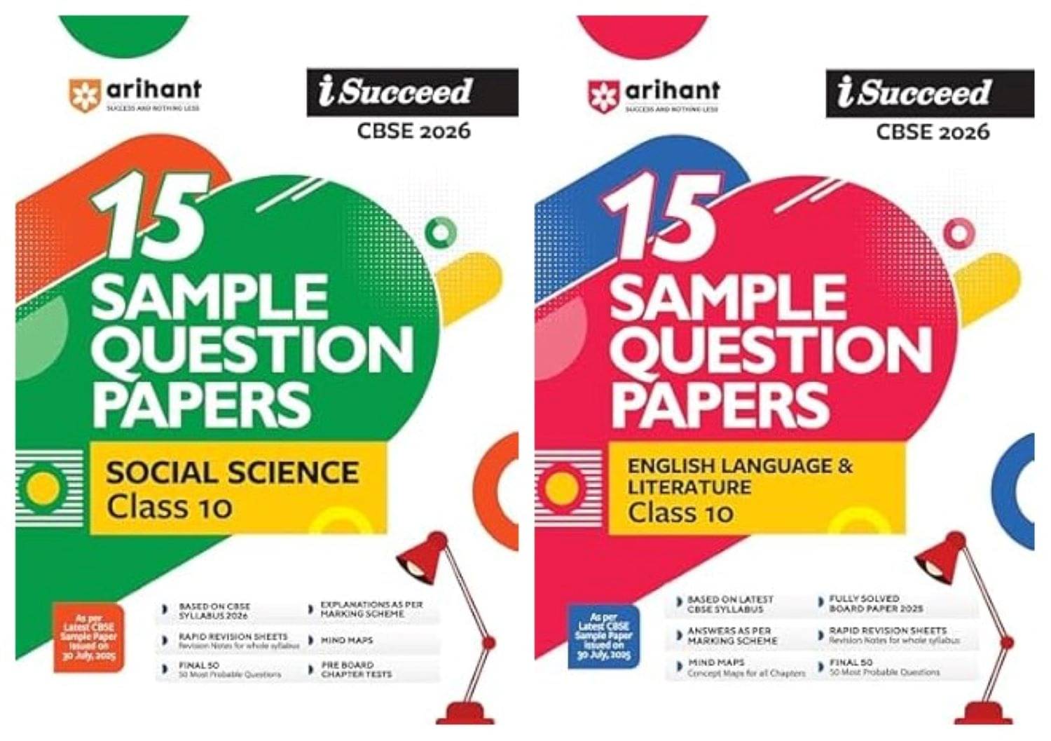    			Arihant I Succeed CBSE Sample Question Papers Class 10 Social Science & English Language & Literature Exam 2026 | 15 Solved & Practice Papers