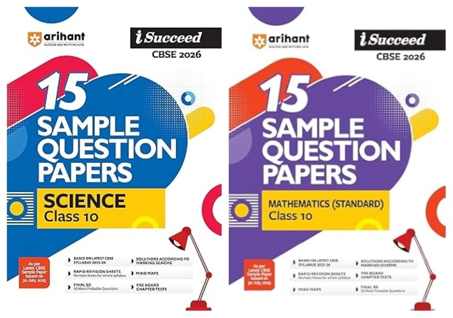     			Arihant I Succeed CBSE Sample Question Papers Class 10 Science & Mathematics Standard Exam 2026 | 15 Solved & Practice Papers