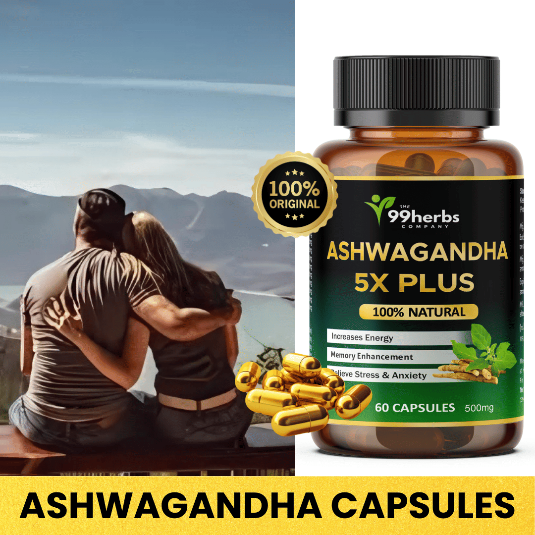     			Ashwagandha 5X Plus Capsules 500mg – Natural Stress Relief, Energy, Stamina & Immunity Booster – 60 Veg Capsules