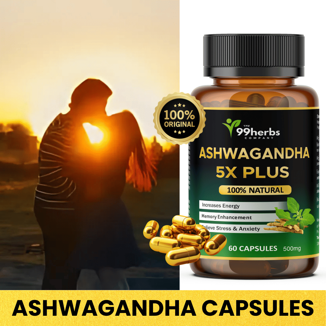     			Ashwagandha 5X Plus Capsules 500mg – Herbal Stress Relief, Strength, Energy & Immunity Booster – 60 Veg Capsules