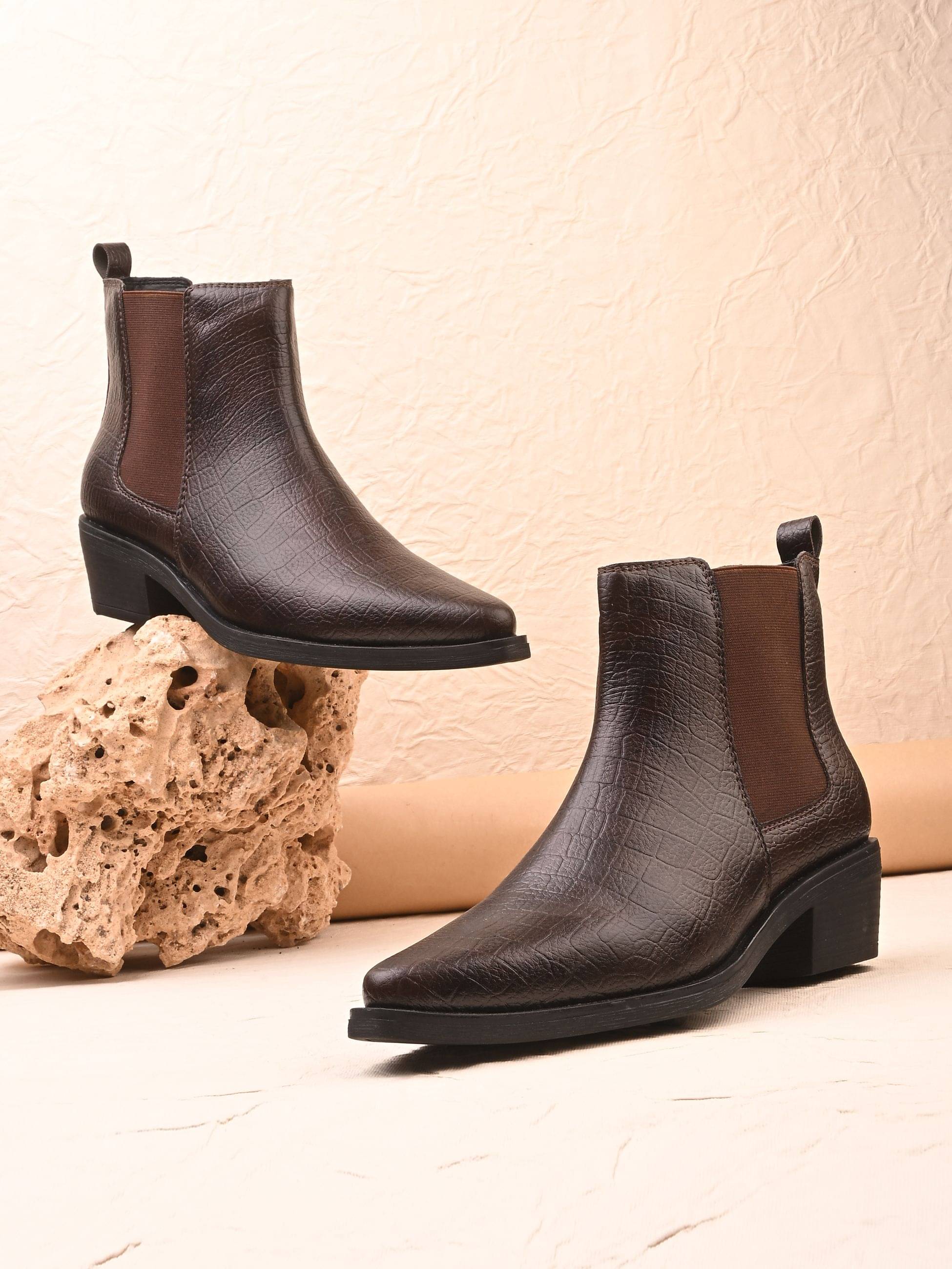 BIZZARO Brown Women's Ankle Length Boots BIZZARO Brown Women's Ankle Length Boots