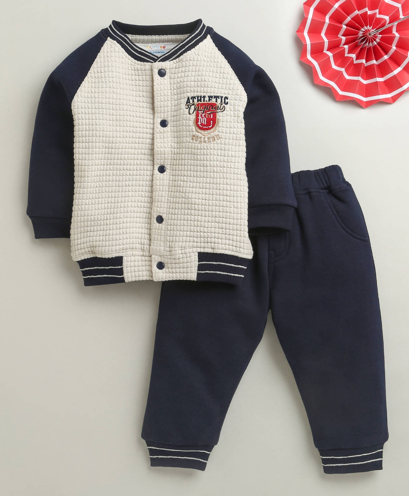 BUMZEE Pack of 1 Baby Boys Cotton Blend Sweatshirt & Jogger Set ( Navy Blue )     			BUMZEE Pack of 1 Baby Boys Cotton Blend Sweatshirt & Jogger Set ( Navy Blue )