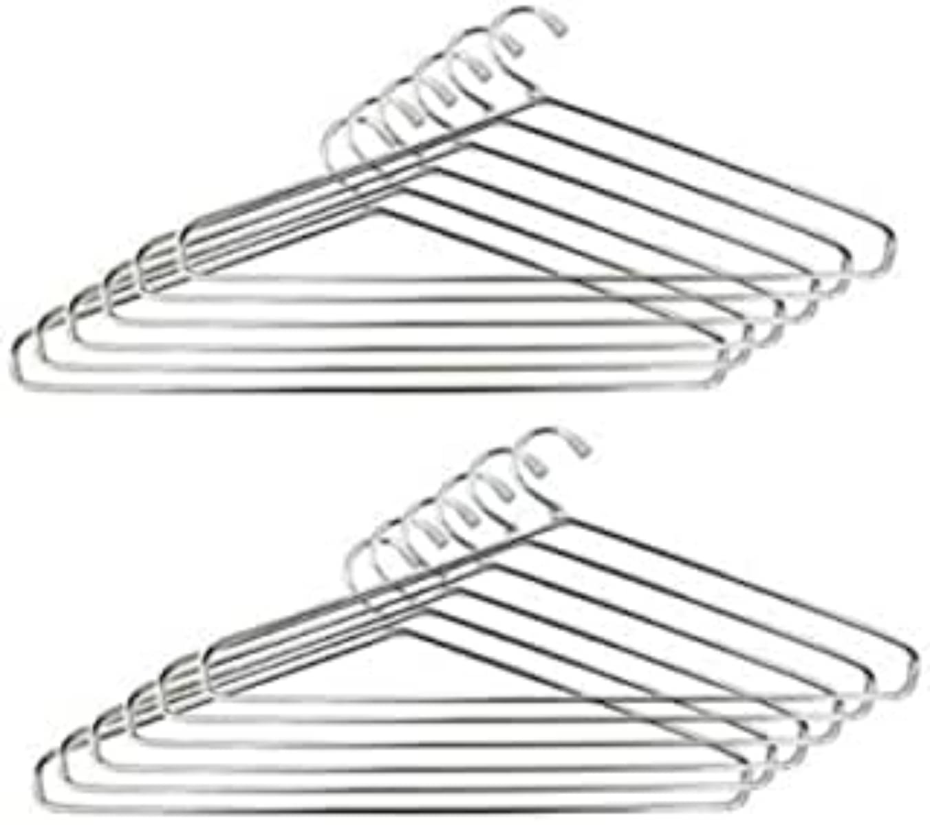     			Bhavi Wire Coat Hangers Strong Heavy Duty Stainless Steel Metal Ultra Thin Space Saving Clothes Hangers 16.5 Inch Clothes Hangers Space Saving, Suits, Saree, Underwear, Pants, Shirts, Non Slip Grooves