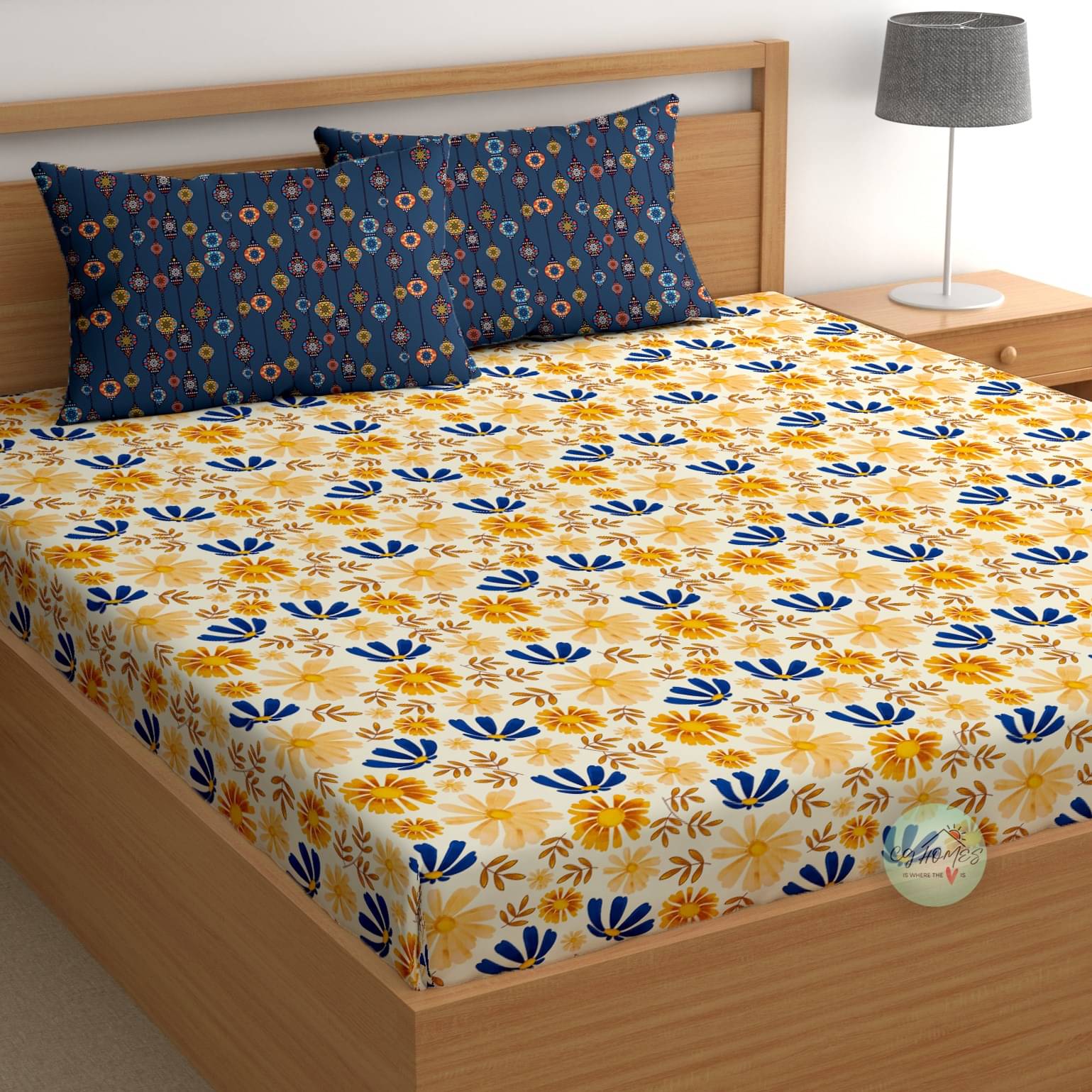 CG HOMES Cotton 1 Double Bedsheet with 2 Pillow Covers ( Yellow ) CG HOMES Cotton 1 Double Bedsheet with 2 Pillow Covers ( Yellow )