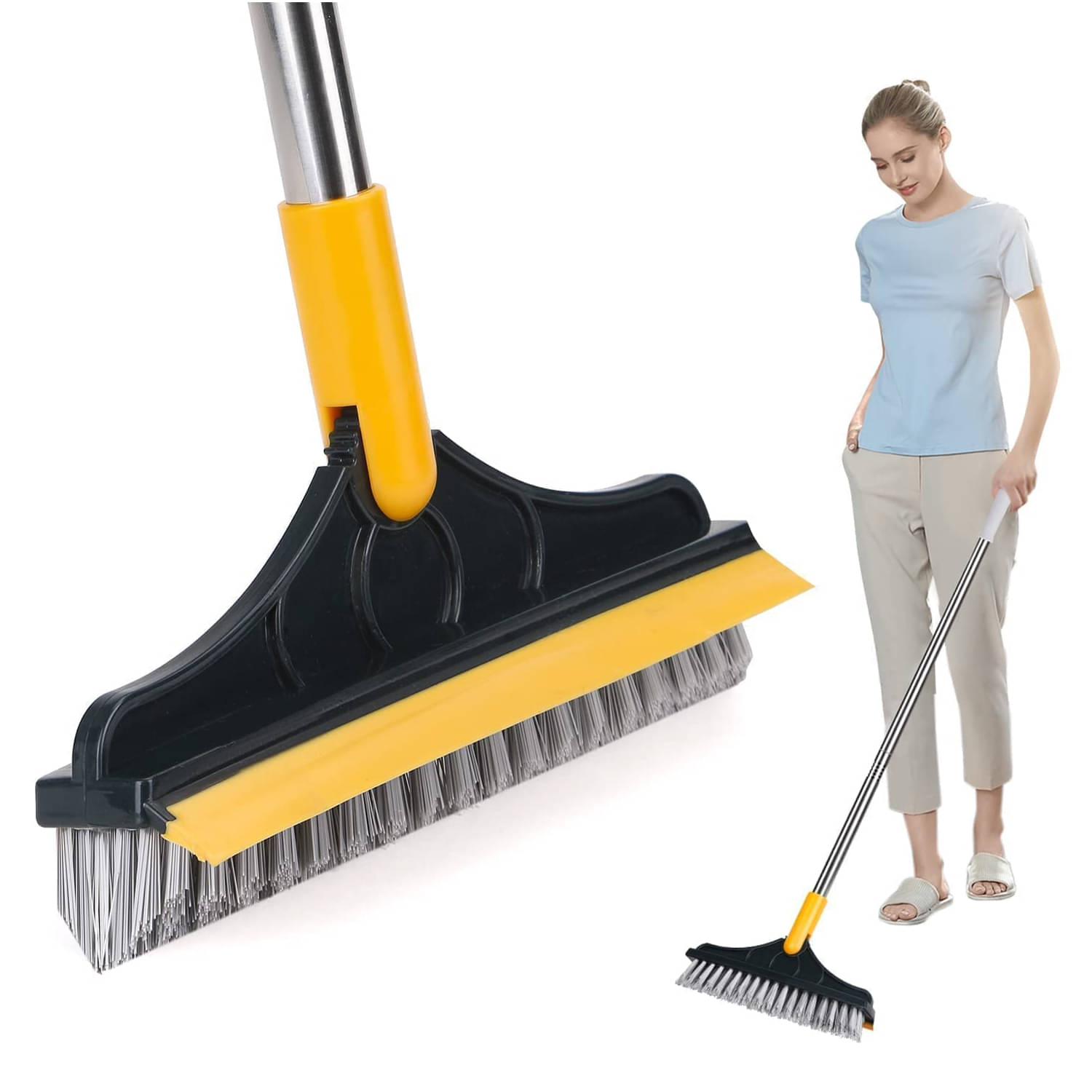     			CRAYLUXE 2 in 1 Tile Cleaning Brush with Handle – Multipurpose Scrubber for Bathroom & Kitchen
