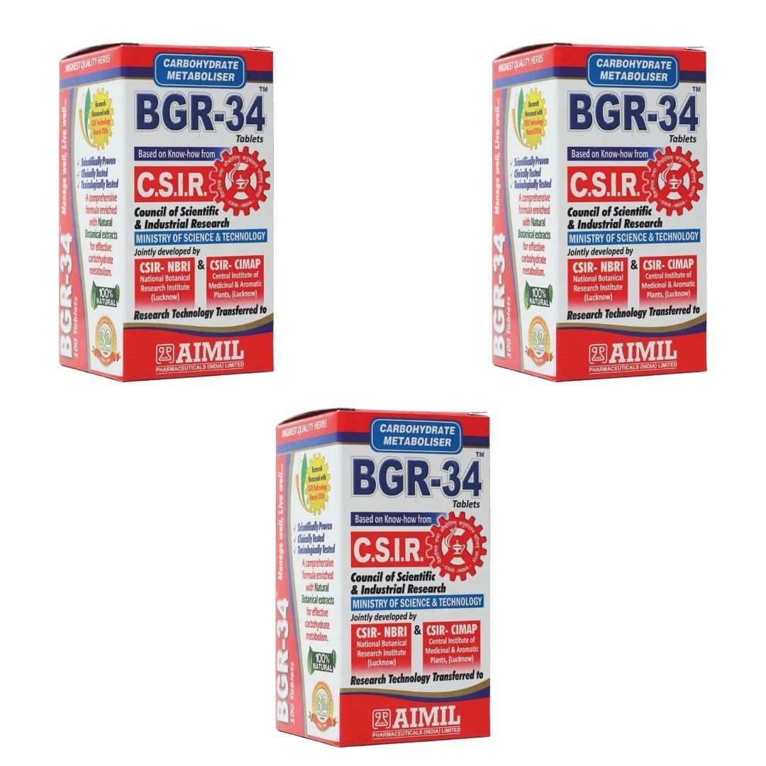    			BGR - 34 Tablets 100 no.s (Pack of 3)