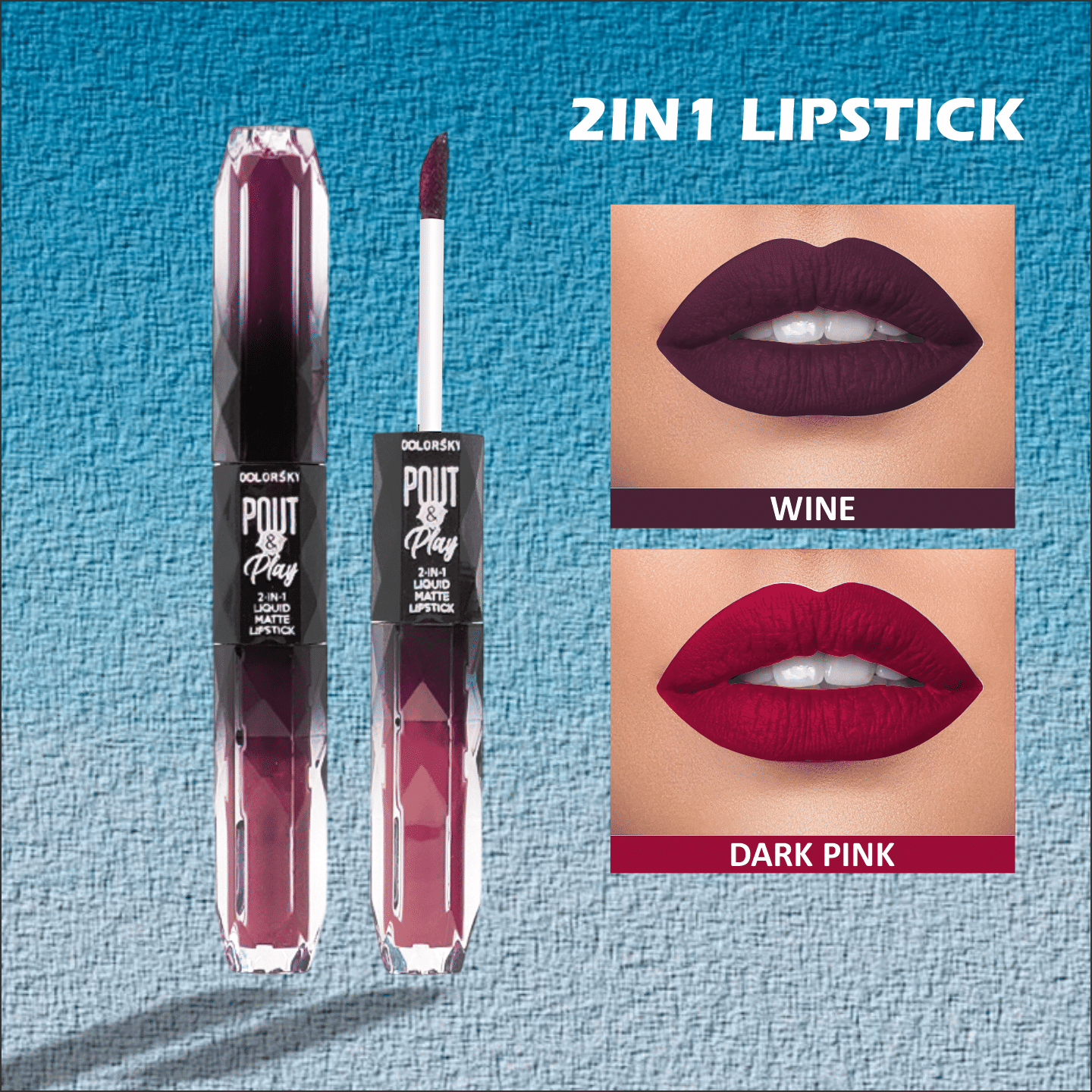     			Color Sky Wine,Hot Pink Matte Hydrating Liquid Lipstick ( Pack of 1 )