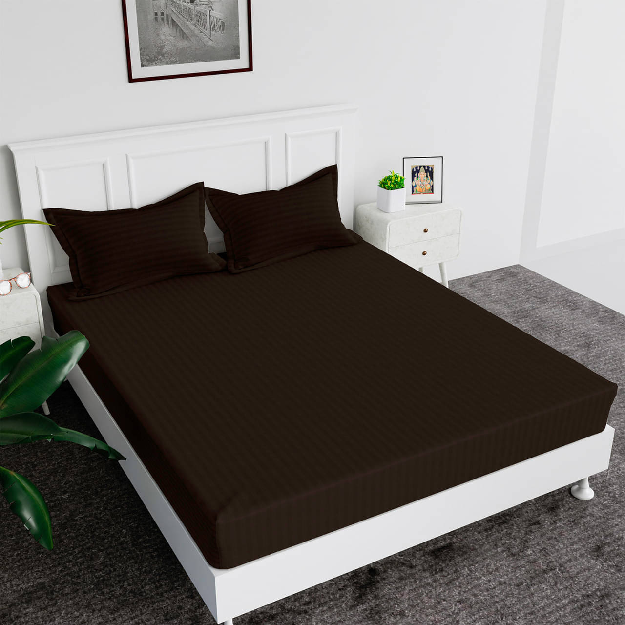 DOMES FAB Satin 1 Double Bedsheet with 1 Pillow Cover ( Brown ) DOMES FAB Satin 1 Double Bedsheet with 1 Pillow Cover ( Brown )
