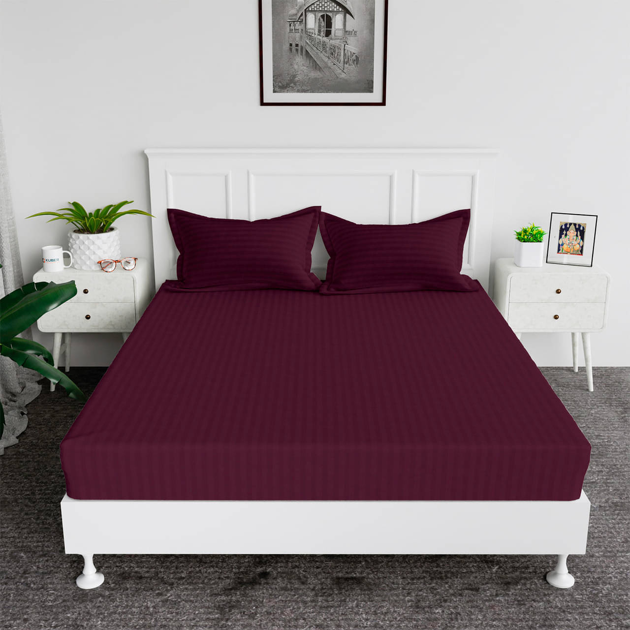 DOMES FAB Satin 1 Double Bedsheet with 1 Pillow Cover ( Purple ) DOMES FAB Satin 1 Double Bedsheet with 1 Pillow Cover ( Purple )