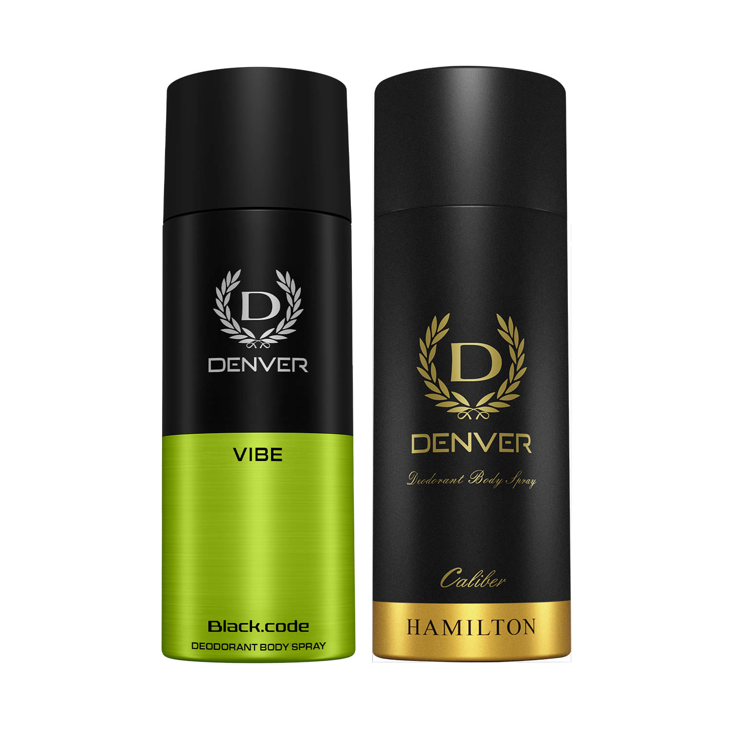     			Denver Caliber & Black Code Vibe 150 ml Each Deodorant Spray for Men 300 ml ( Pack of 2 )