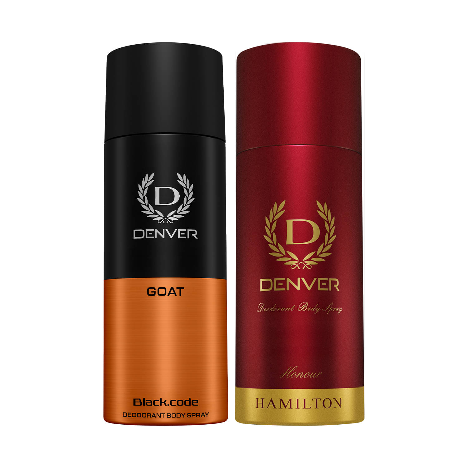     			Denver Honour & Black Code Goat 150 ml Each Deodorant Spray for Men 300 ml ( Pack of 2 )