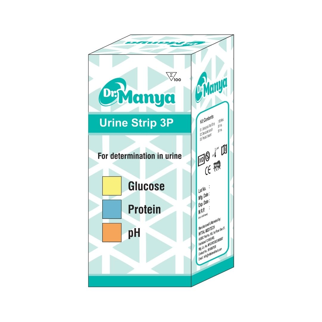     			Dr.Manya Urine Test Strips 3P Glu, Protein & pH 100 Strips for Wellness & Body Balance pH Indicators ()