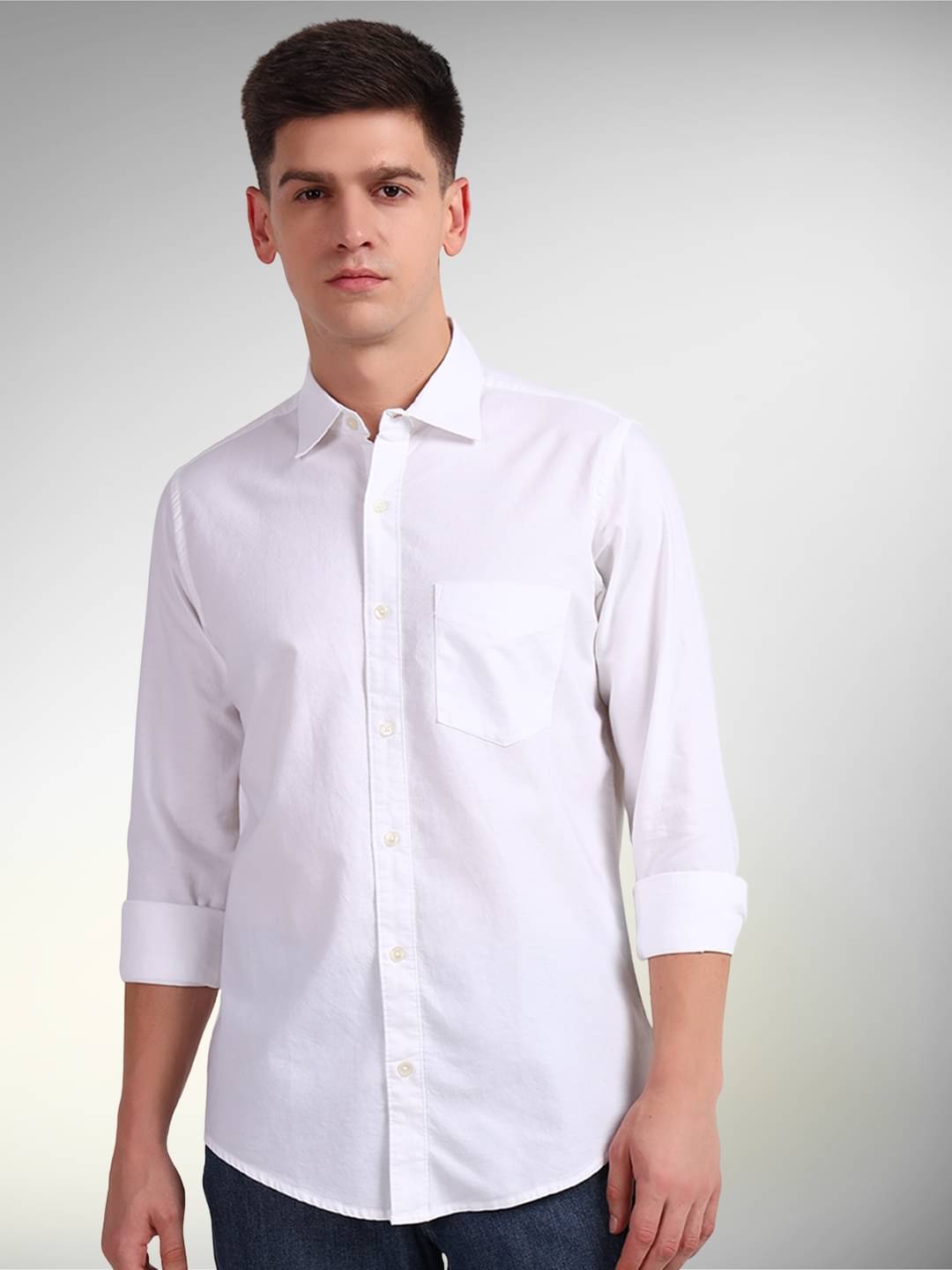 ENSPYR 100% Cotton Regular Fit Solids Full Sleeves Men's Casual Shirt - White ( Pack of 1 ) ENSPYR 100% Cotton Regular Fit Solids Full Sleeves Men's Casual Shirt - White ( Pack of 1 )