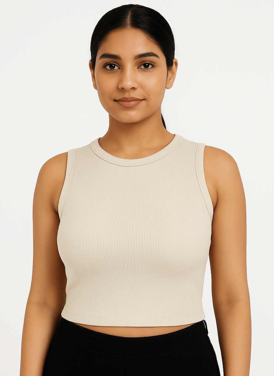 Elina Women's Cotton Crop Top ( Off White )     			Elina Women's Cotton Crop Top ( Off White )